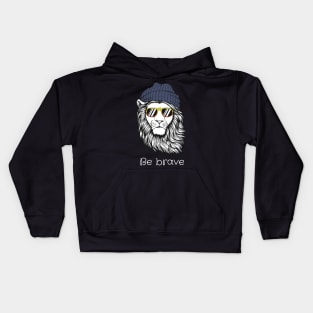 Brave Man Lion Kids Hoodie